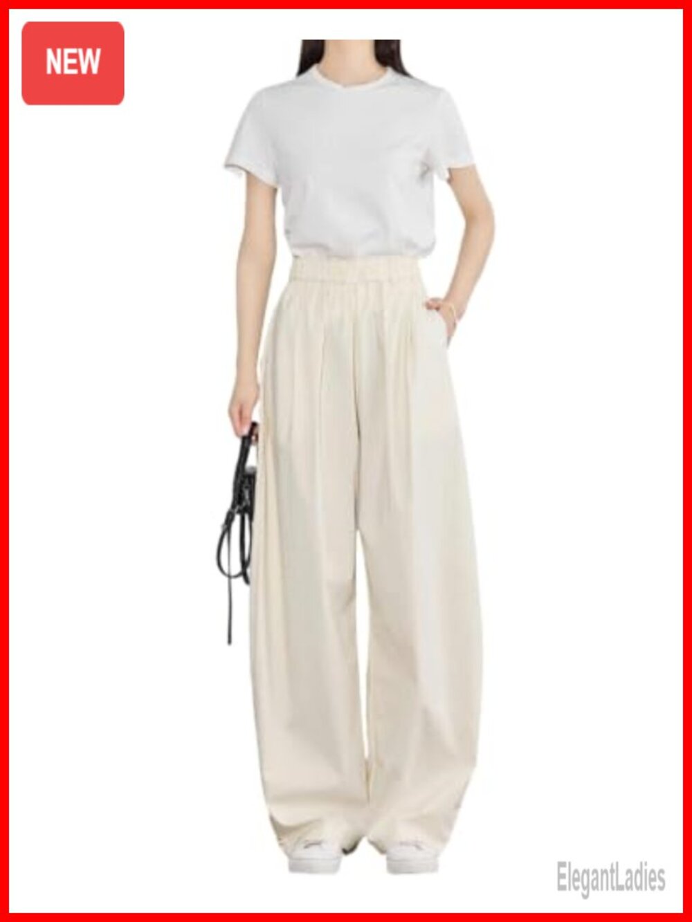 Women's Wide Leg Baggy Pants High Waist Pleated Streetwear